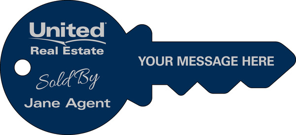 Key Shaped Agent Sign Panel, 16h x 35w, 4mm Corrugated Plastic